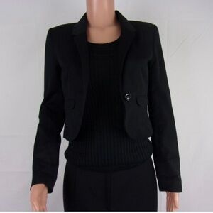 Body by Victoria black cropped jacket blazer size 14